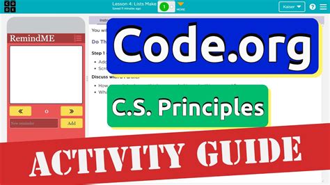 Including an Overview, Vocabulary, Introduced Code, Resources. . Codeorg lesson 4 lists make